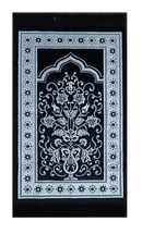 Luxury Islamic Gift Set ·Prayer Rug, Wooden Rehal & Tasbeeh - White - EastEssence.com