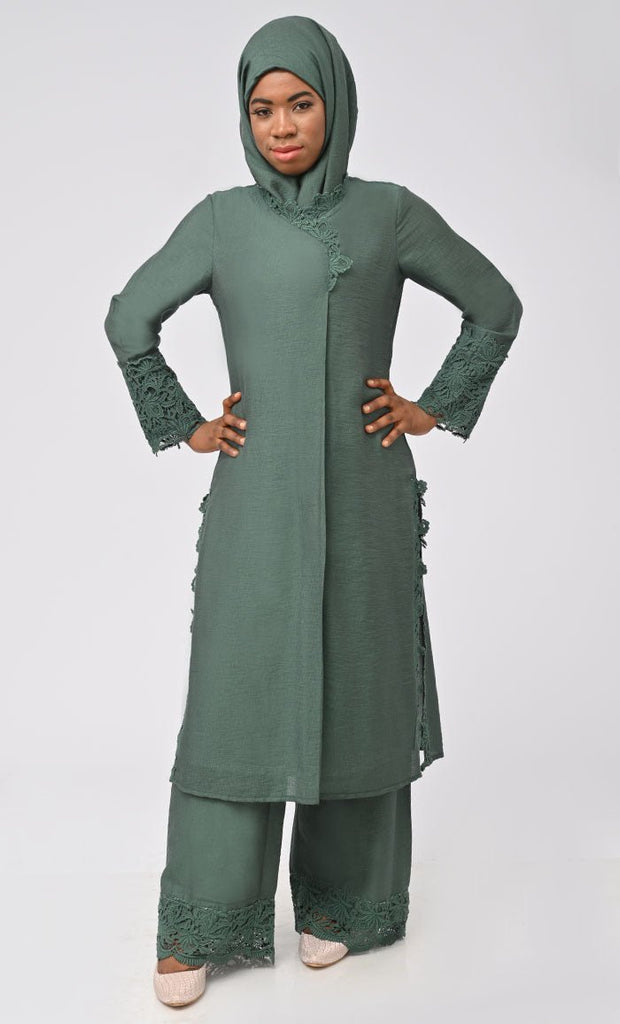 Madiha Modest Salwar kameez Set With Matching Hijab - Final Sale - EastEssence.com