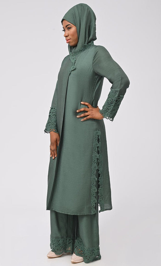 Madiha Modest Salwar kameez Set With Matching Hijab - Final Sale - EastEssence.com