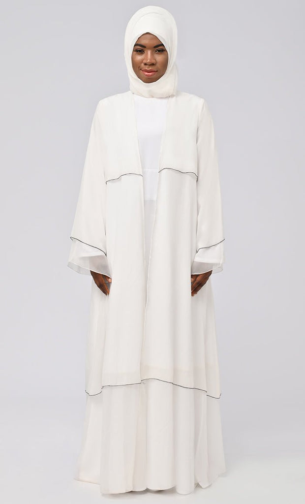 Maghrib Modest Tiered Detailing Prayer Dress For Women - Final Sale - EastEssence.com