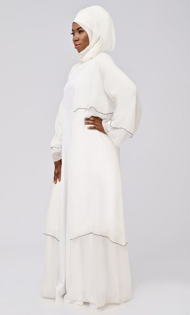 Maghrib Modest Tiered Detailing Prayer Dress For Women - Final Sale - EastEssence.com