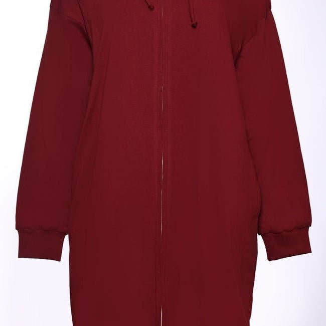Maroon Reversible Hoodied jersey sweatshirt - EastEssence.com