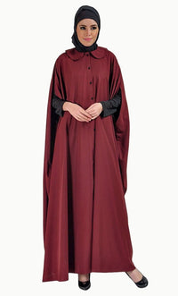 Maternity Cape Jilbab Dress – Kashibo Fabric, Front Button Down - EastEssence.com