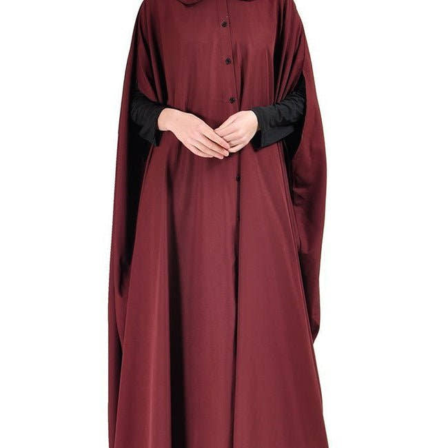 Maternity Cape Jilbab Dress – Kashibo Fabric, Front Button Down - EastEssence.com