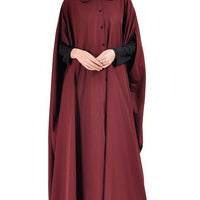 Maternity Cape Jilbab Dress – Kashibo Fabric, Front Button Down - EastEssence.com