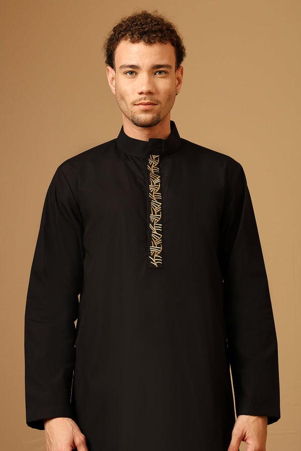 Men’s Cotton poplin embroidered thobe - EastEssence.com