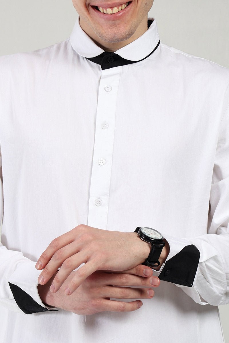 Men?? Cotton Twill Thobe/Jubba with Convertible Collar & Cuffs - EastEssence.com