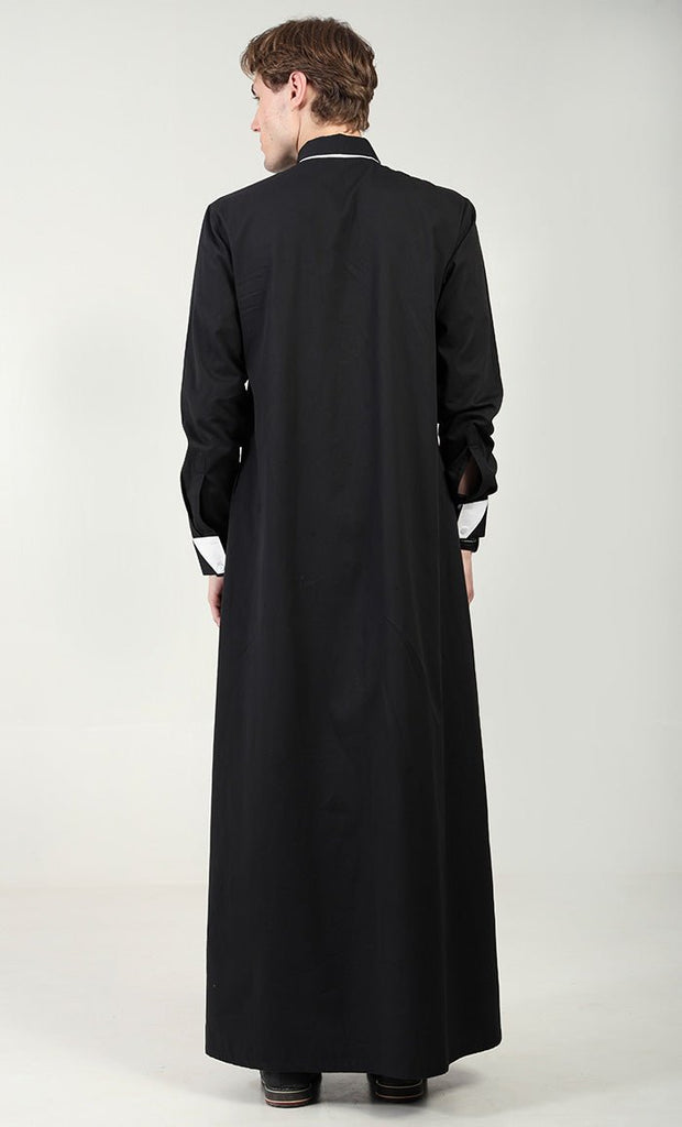 Men’s Cotton Twill Thobe/Jubba with Convertible Collar & Cuffs - EastEssence.com