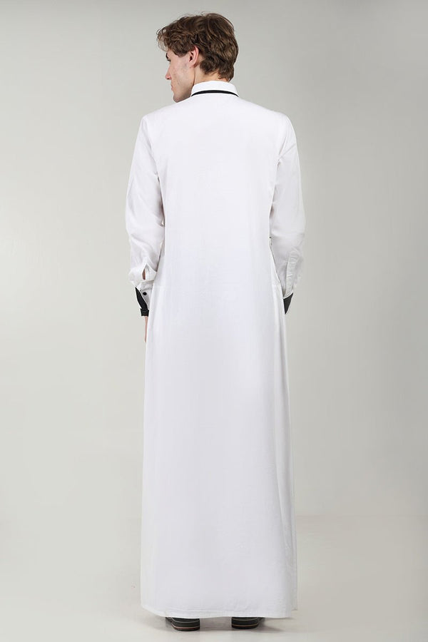 Men?? Cotton Twill Thobe/Jubba with Convertible Collar & Cuffs - EastEssence.com