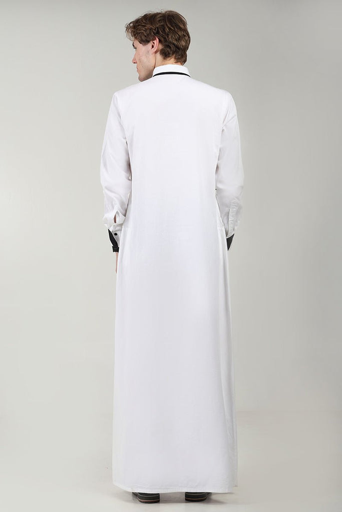 Men’s Cotton Twill Thobe/Jubba with Convertible Collar & Cuffs - EastEssence.com