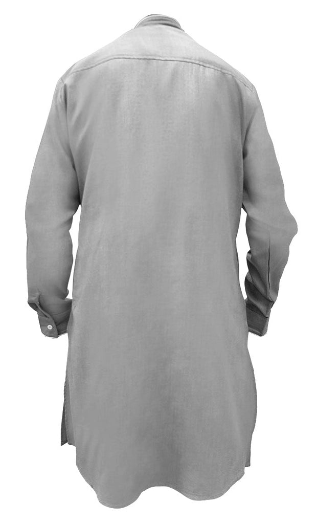 Men's Everyday wear Grey Embroidered Kurta With Pockets - Final Sale - EastEssence.com