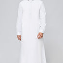 Mens Islamic Formal Thobe/Jubba With Pockets And Kufi-White - EastEssence.com