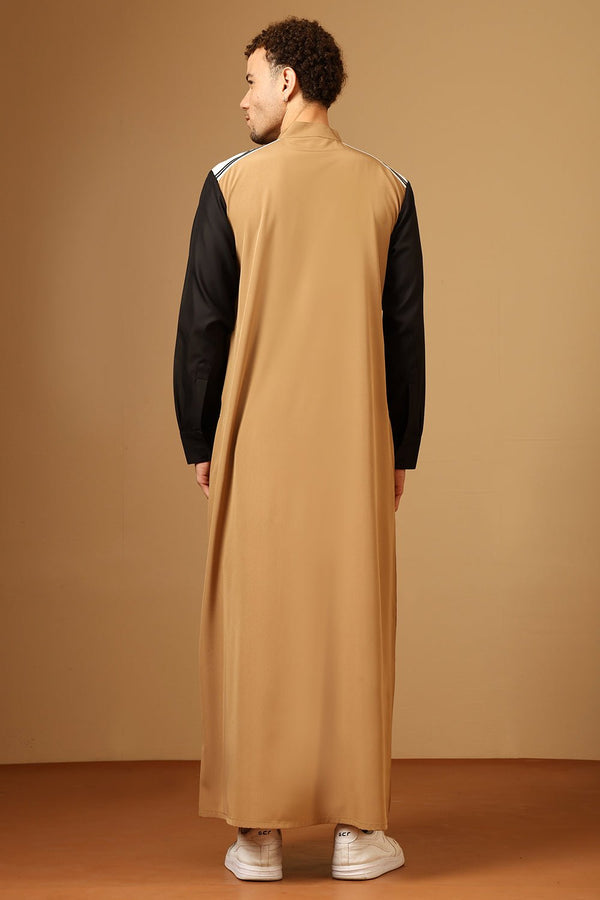 Men’s Nida Sports Thobe with Mandarin Collar & Zipper - EastEssence.com