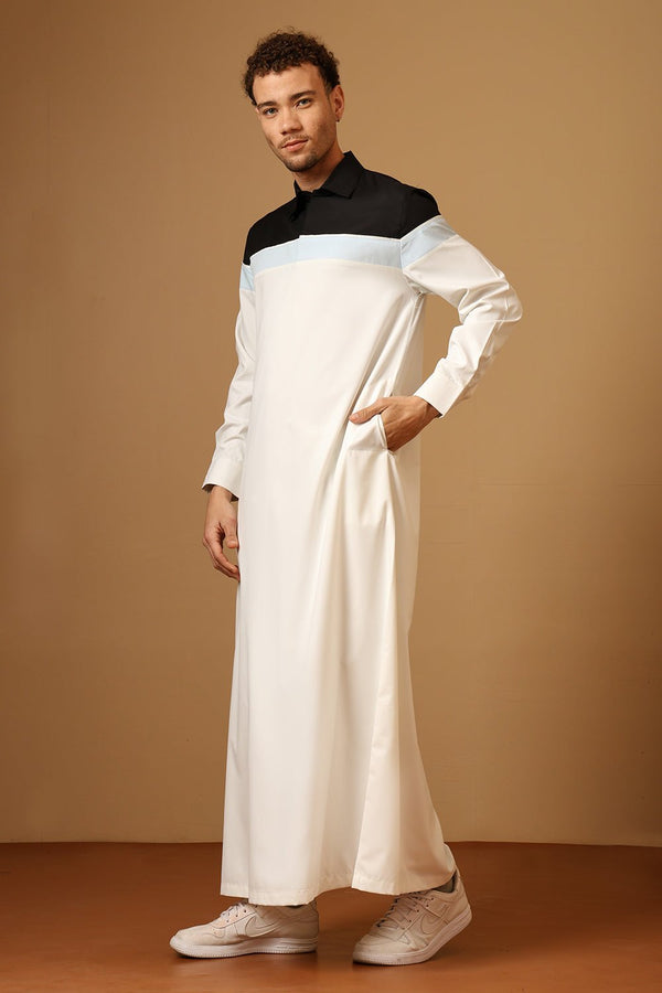 Men’s Poly Cotton Sports Thobe with Collared Neck & Side Pockets - EastEssence.com