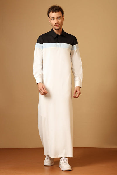 Men’s Poly Cotton Sports Thobe with Collared Neck & Side Pockets - EastEssence.com
