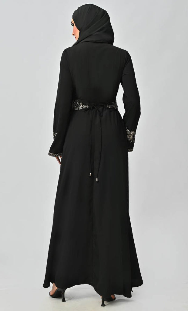 Mexico Moroccan Style Beautiful Sequins And Zari Work Detailing Abaya - Final Sale - EastEssence.com