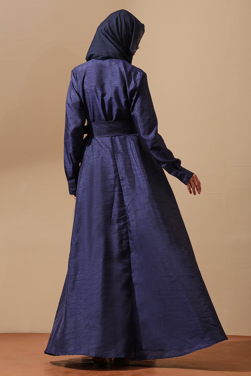 Midnight Rose Embellished Belted Abaya - EastEssence.com