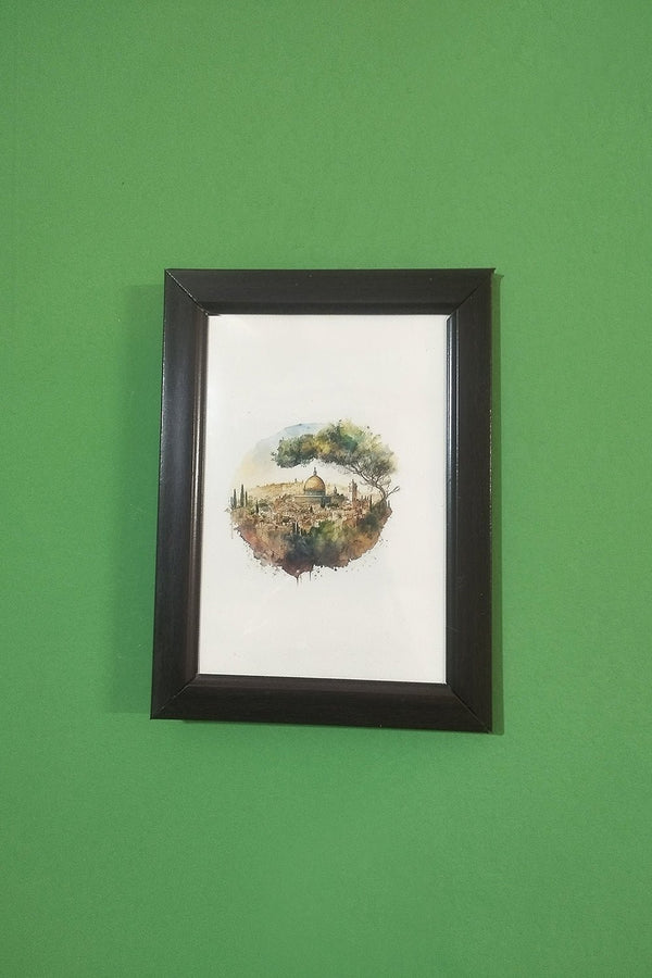 Minimalist modern Islamic canvas wall decor size 5*7in Masjid Aqsa - EastEssence.com