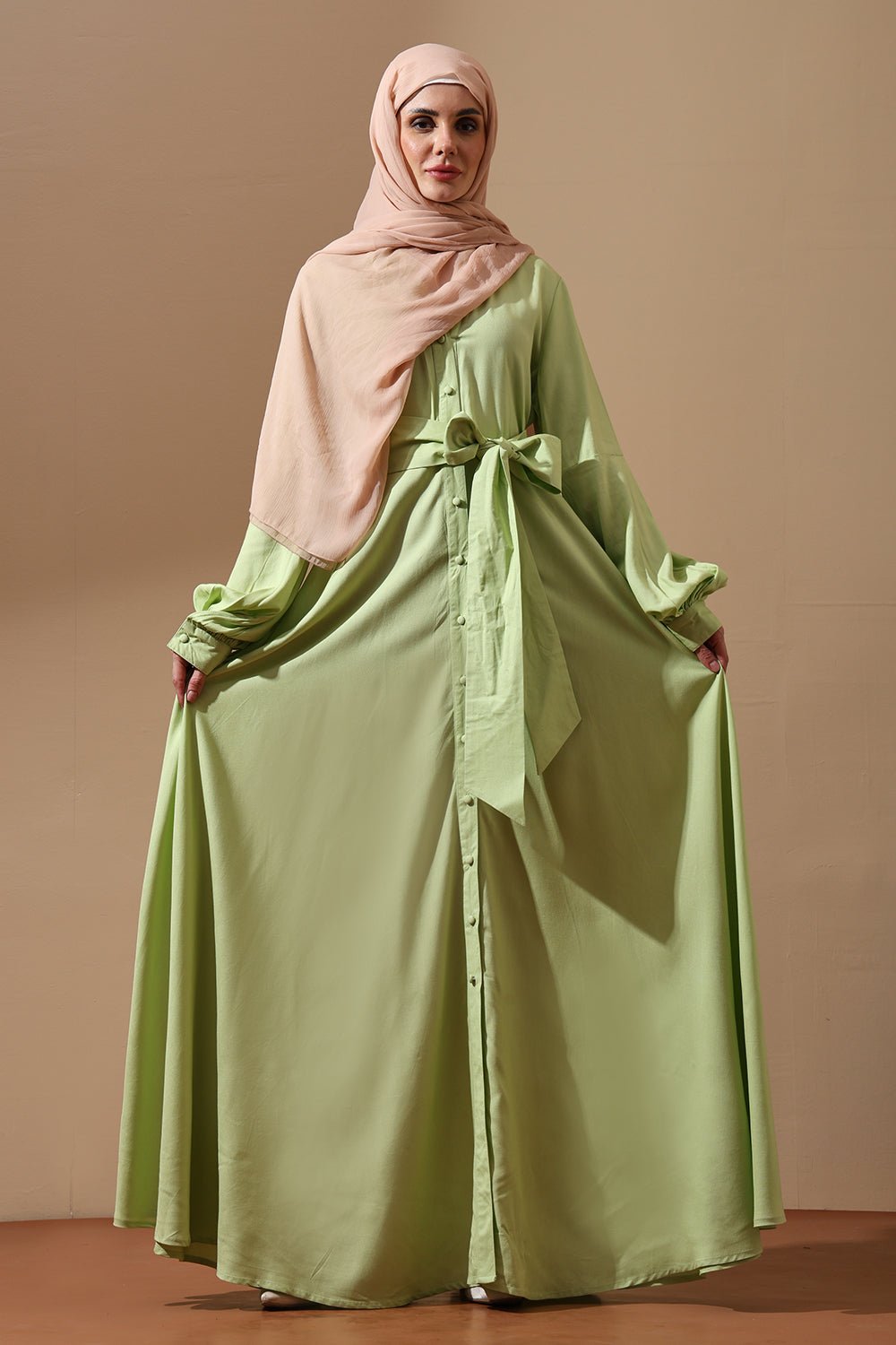 Mint green Modest Maxi Dress for Women - EastEssence.com