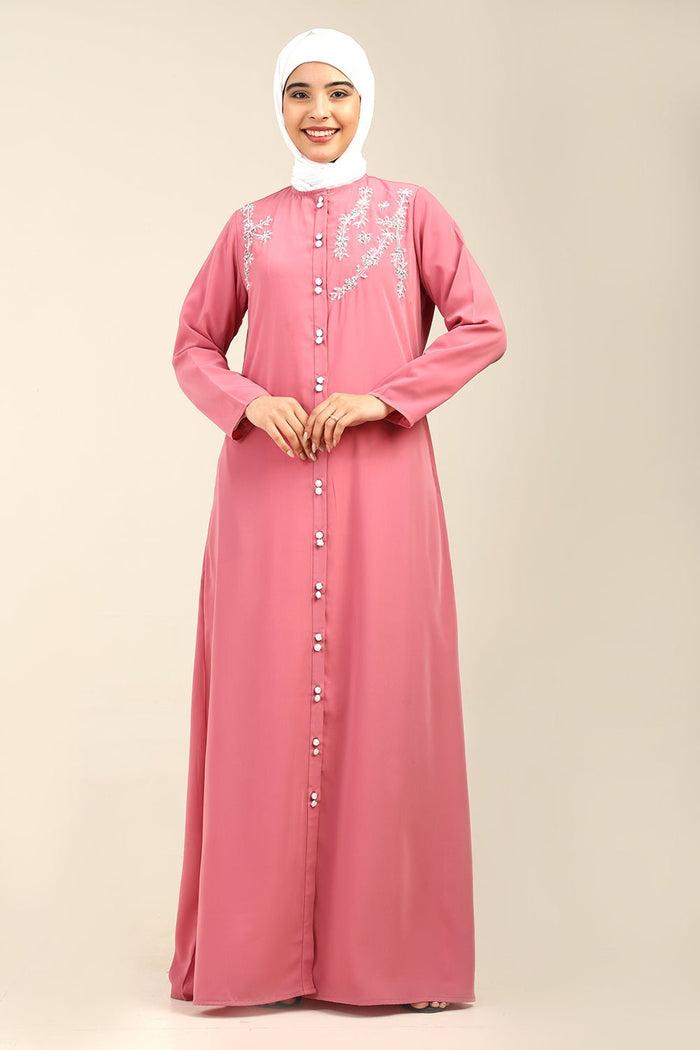 Modest A-Line Nida Abaya with Front Opening