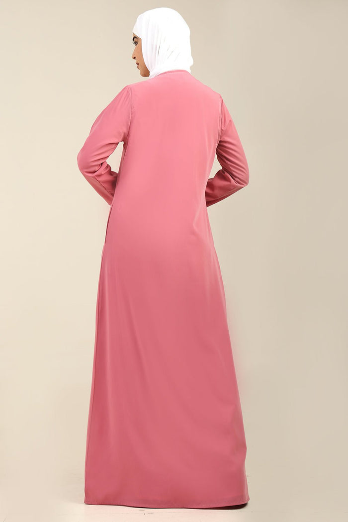 Modest A-Line Nida Abaya with Front Opening