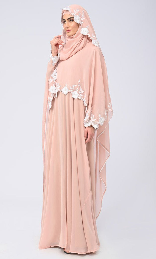 Modest Beautiful Sand Embroidered Prayer Dress - Final Sale - EastEssence.com