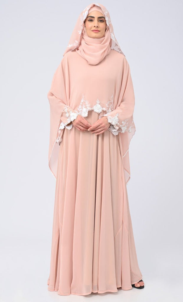 Modest Beautiful Sand Embroidered Prayer Dress - Final Sale - EastEssence.com