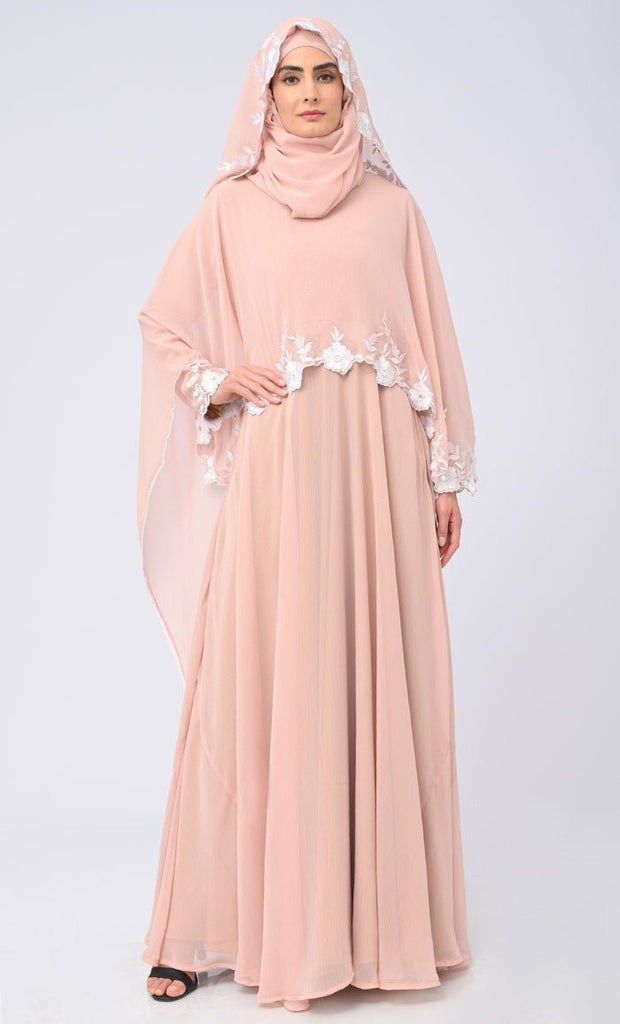 Modest Beautiful Sand Embroidered Prayer Dress - Final Sale - EastEssence.com