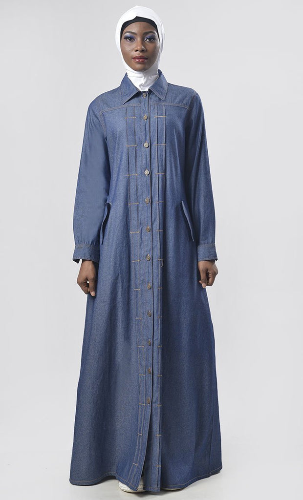 Modest Denim Jacket Style Jilbab - Final Sale - EastEssence.com