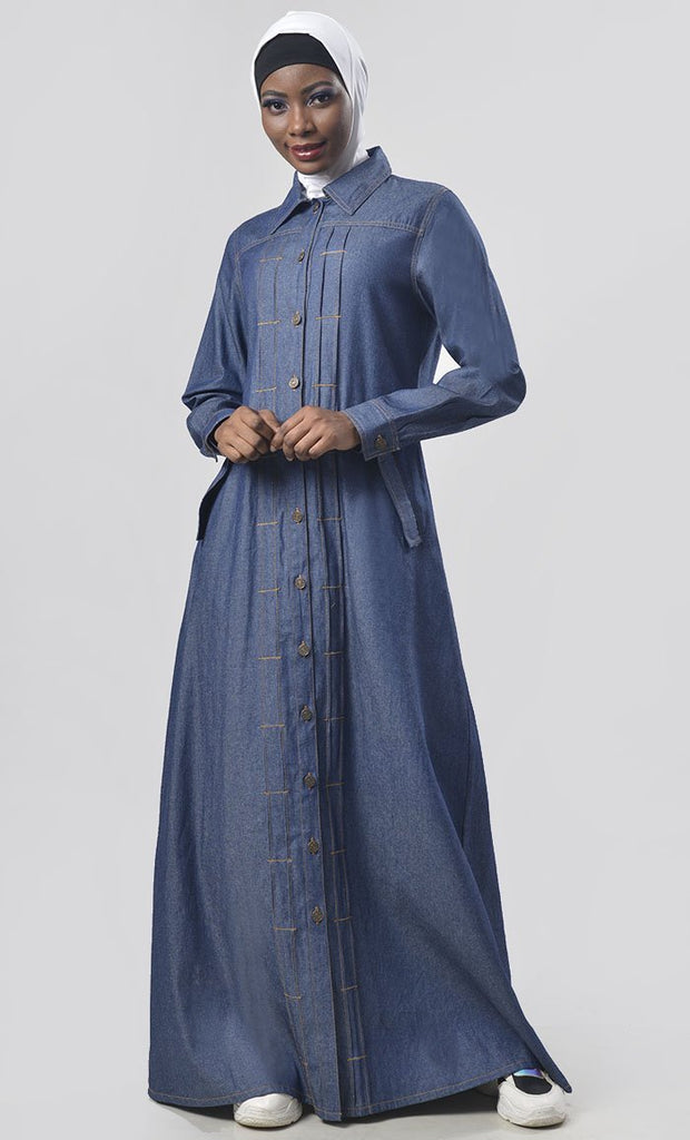 Modest Denim Jacket Style Jilbab - Final Sale - EastEssence.com