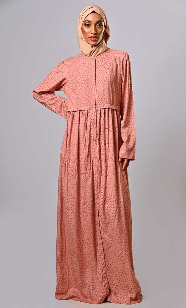 MODEST ISLAMIC BLOCK PRINTED ABAYA - Final Sale - EastEssence.com