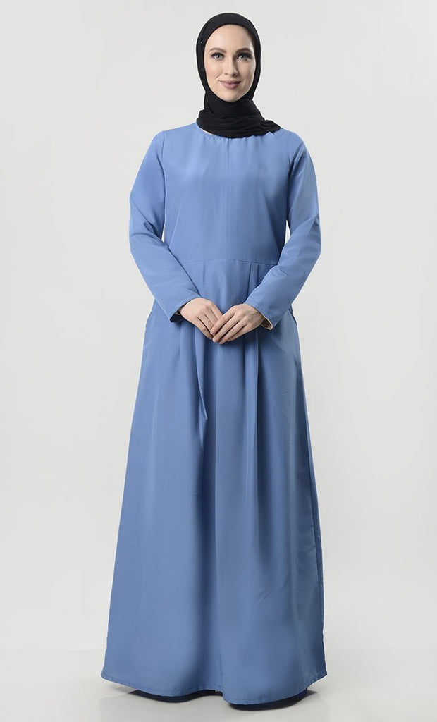 Modest Pleated Abaya With Pockets - Final Sale - EastEssence.com