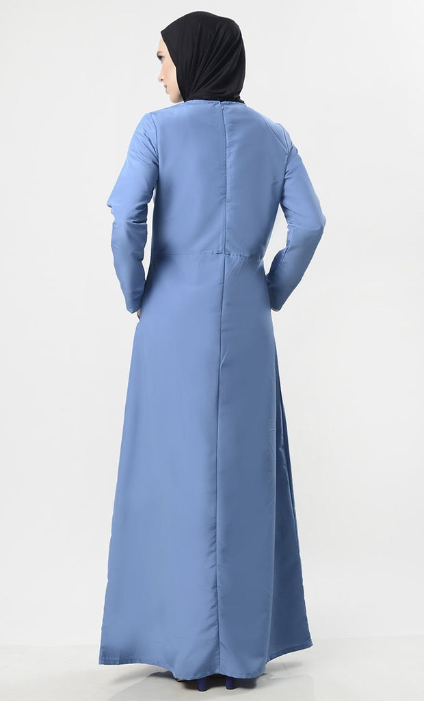 Modest Pleated Abaya With Pockets - Final Sale - EastEssence.com