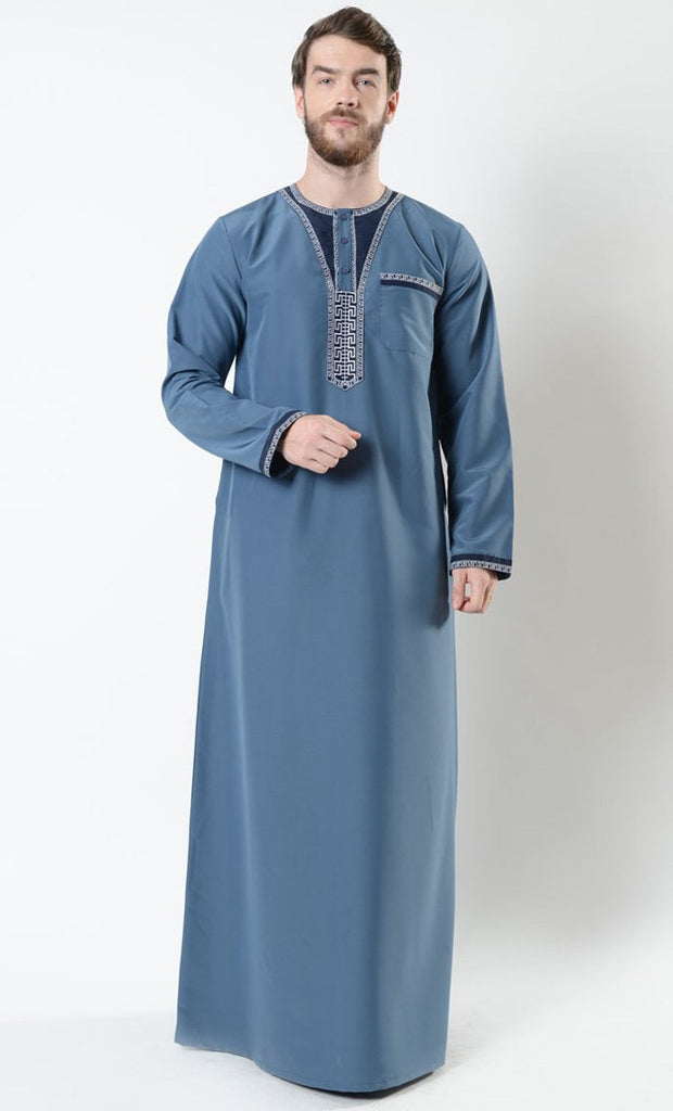 Mounir Men's Moroccan Embroidered Thobe - EastEssence.com