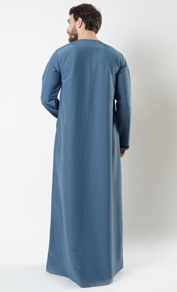 Mounir Men's Moroccan Embroidered Thobe - EastEssence.com