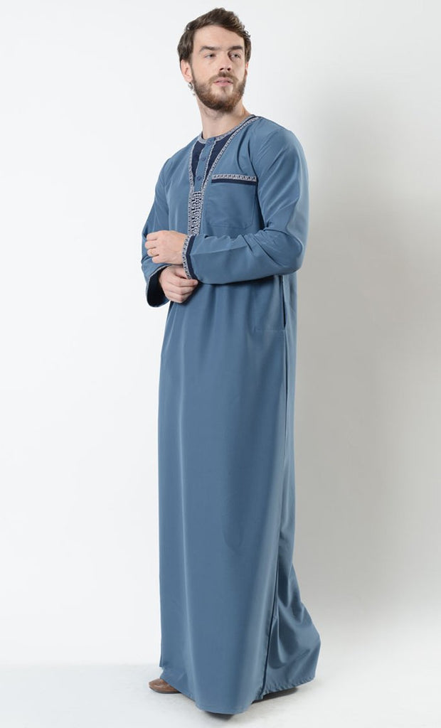 Mounir Men's Moroccan Embroidered Thobe - EastEssence.com