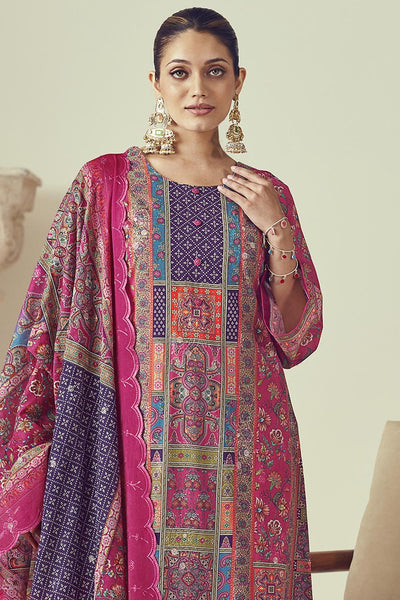 Multicolor Printed Cotton Kurta Pant Set with Dupatta – A - Line - EastEssence.com