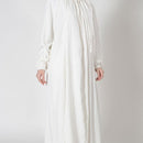 Necktie Hajj Umrah front open pleated Abaya dress with Lining - EastEssence.com