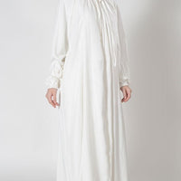 Necktie Hajj Umrah front open pleated Abaya dress with Lining - EastEssence.com