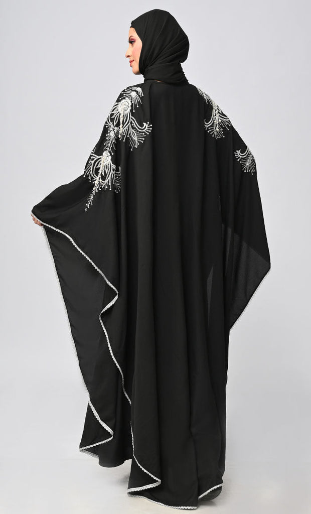 New Islamic Butterfly Cut Embroidered Kaftan Style Abaya - Final Sale - EastEssence.com