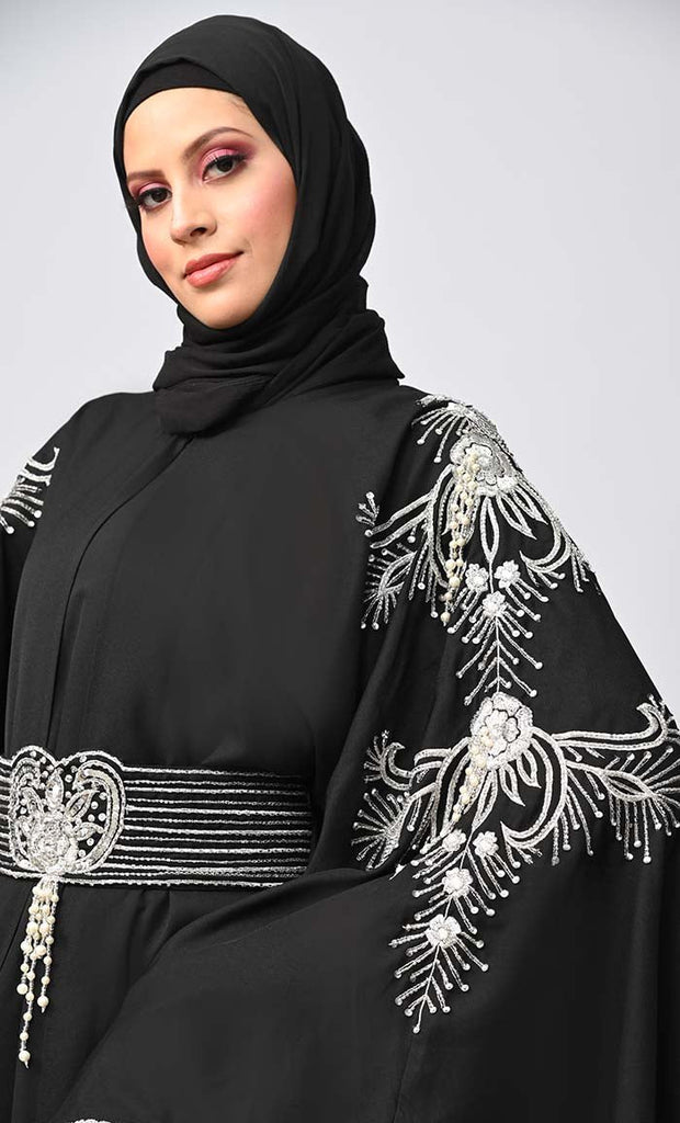 New Islamic Butterfly Cut Embroidered Kaftan Style Abaya - Final Sale - EastEssence.com