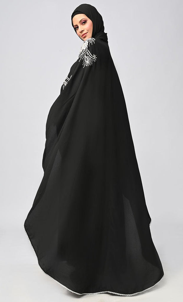 New Islamic Butterfly Cut Embroidered Kaftan Style Abaya - Final Sale - EastEssence.com