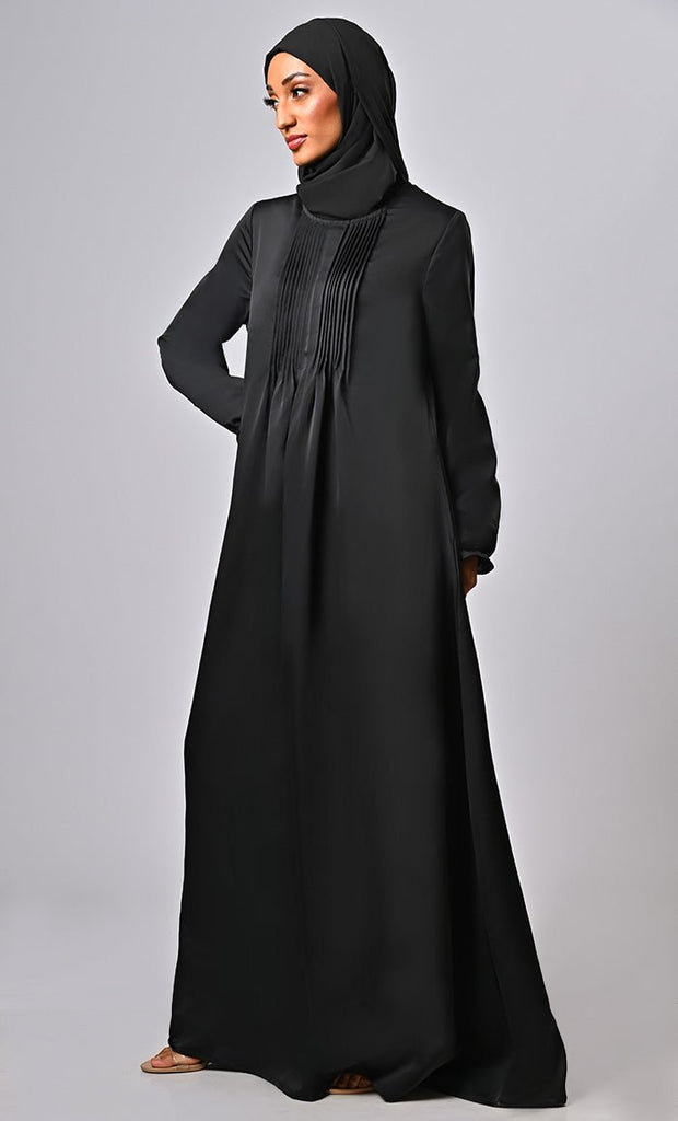 New Traditional Abaya With Modern Pin Tucks - Final Sale - EastEssence.com