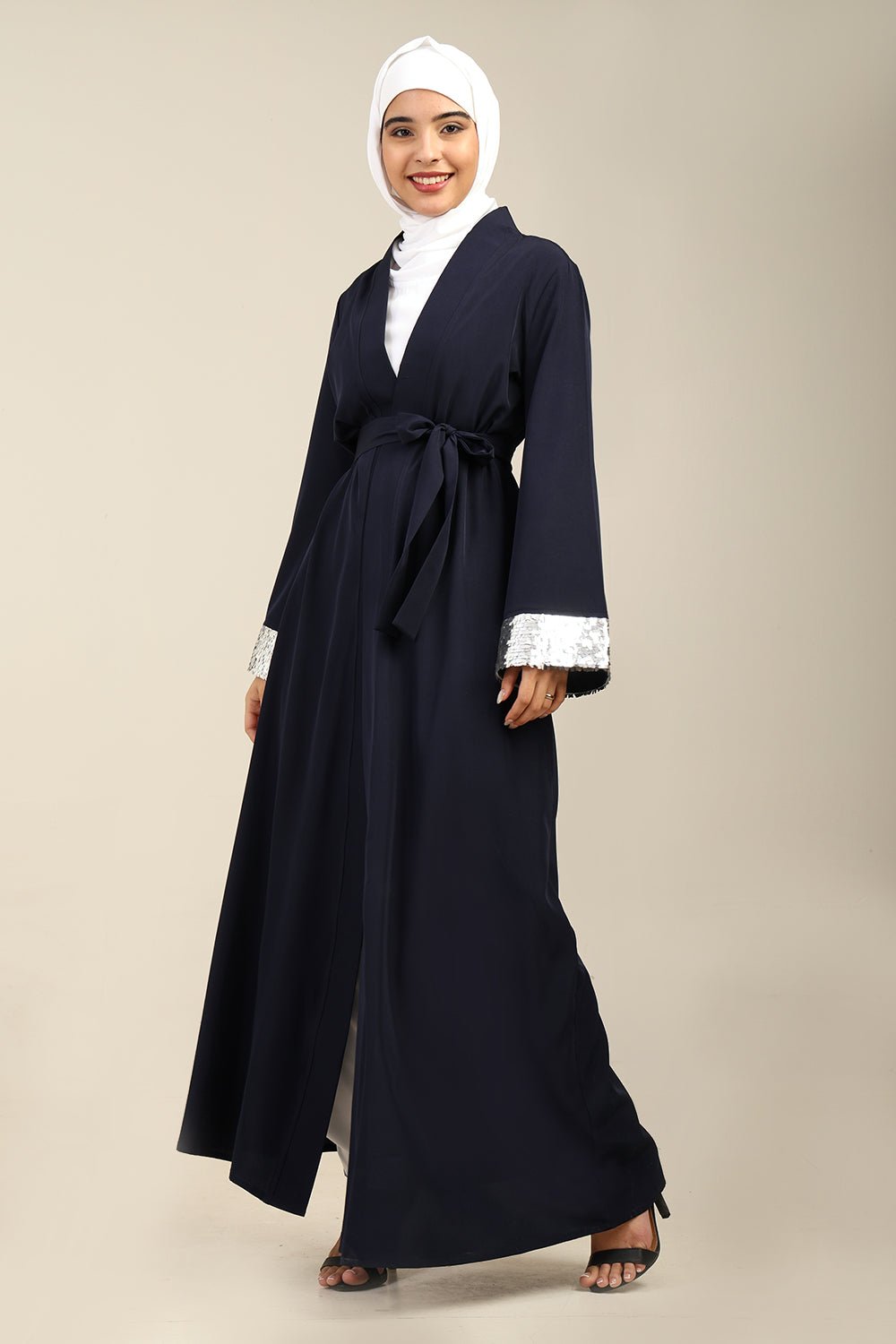 Nida A - Line Shrug with Separate Inner Lining & Belt - EastEssence.com