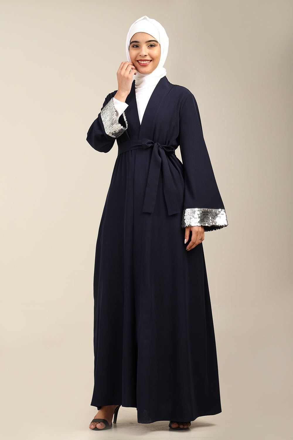 Nida A - Line Shrug with Separate Inner Lining & Belt - EastEssence.com