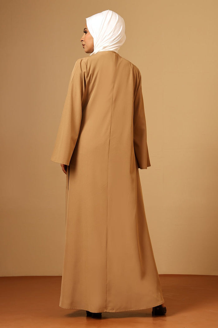 Nida Double Layered Cape Sleeve Abaya with Black Inner & Drawstring Detail
