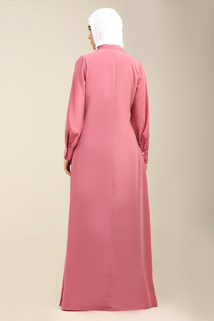 Nida Fabric Maternity Abaya with side buttons opening