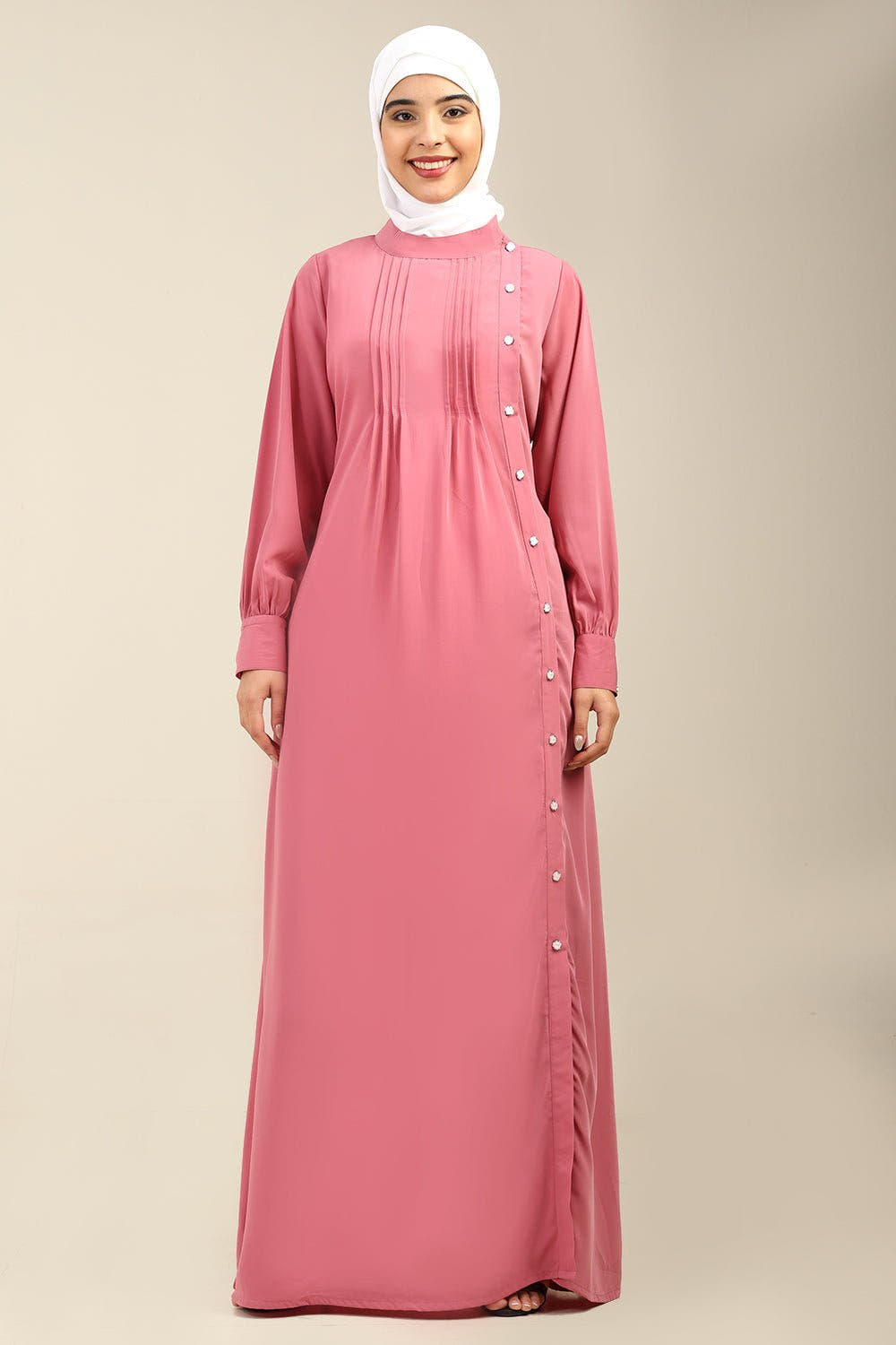 Nida Maternity Abaya with Side Buttons Opening