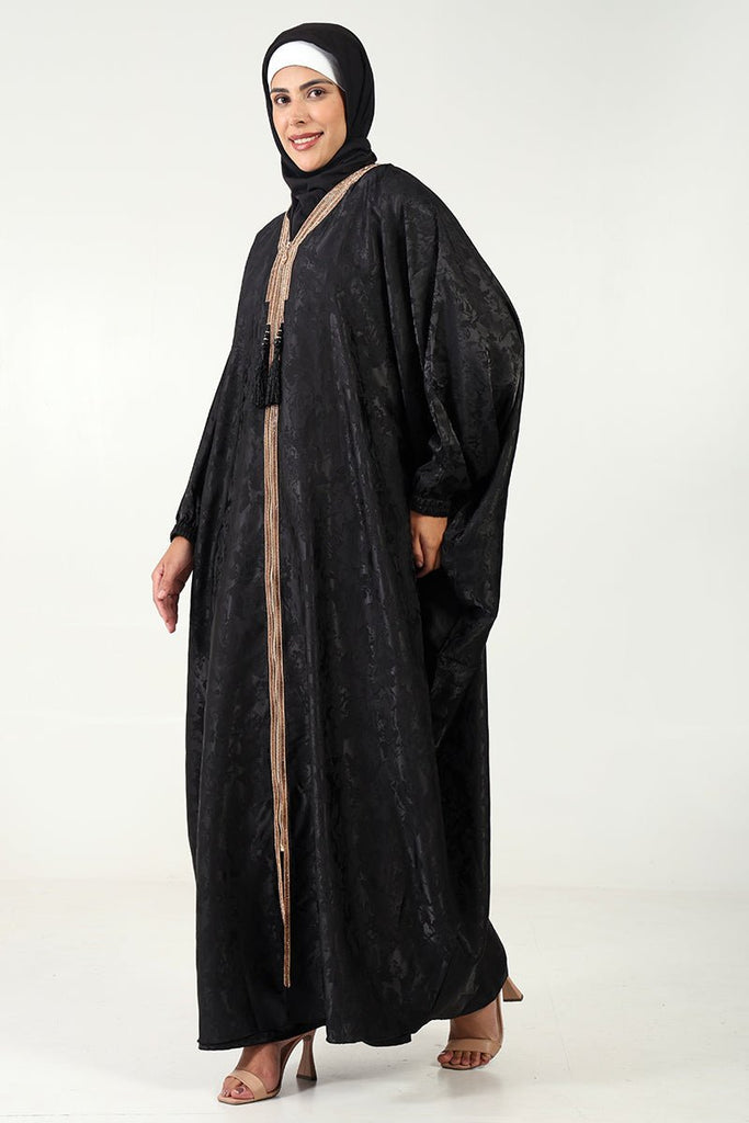 Nida Kaftan Abaya with Copper Lace Detailing - EastEssence.com