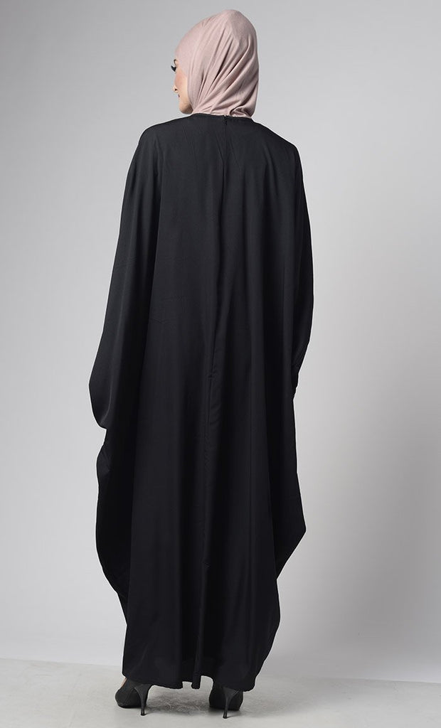 One - Piece Islamic Maxi Abaya Kaftan - Black - Final Sale - EastEssence.com